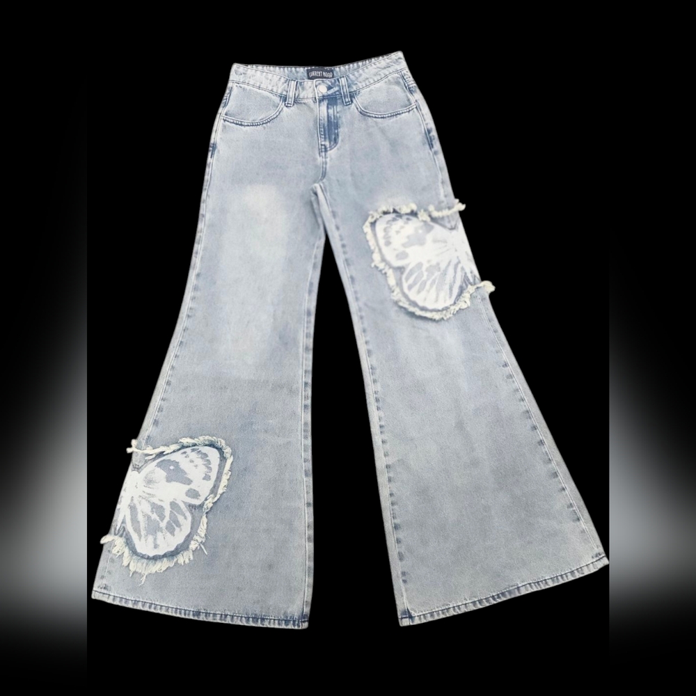 NWT Fluttering Muse Wide Leg Jeans Current Mood SZ SM